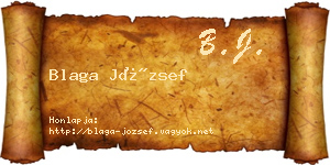 Blaga József névjegykártya